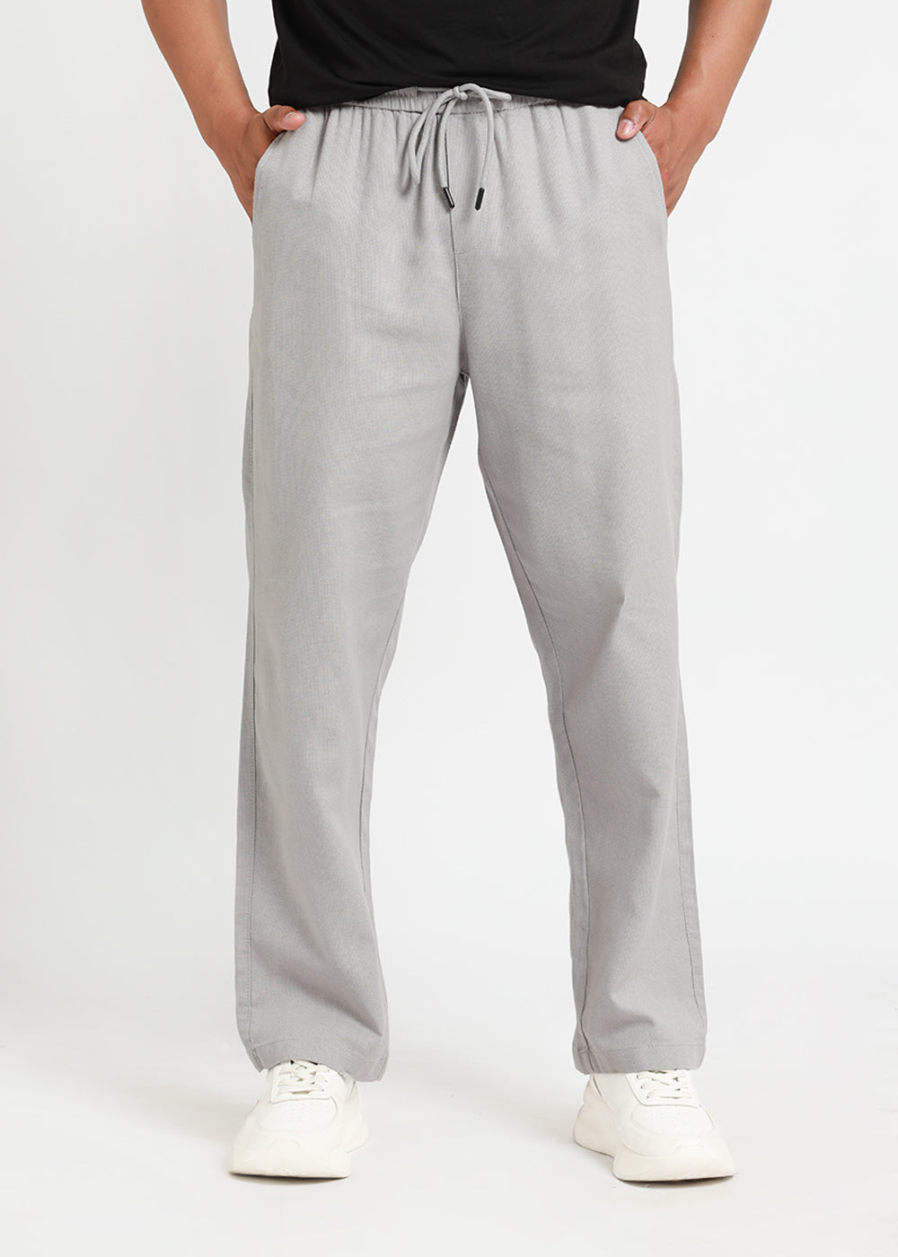 Ligth Grey linen track  Pant Cotton lycra ..